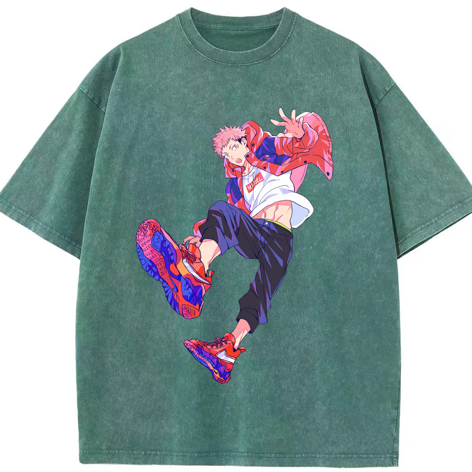 （画像用） 呪術廻戦 Jujutsu Kaisen 綿100% ヴィンテージ風 半袖Tシャツ（フロントプリント）